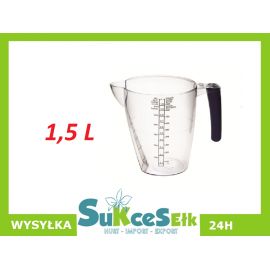 PRZEZROCZYSTY POJEMNIK Z RĄCZKĄ I MIARKĄ 1,5L