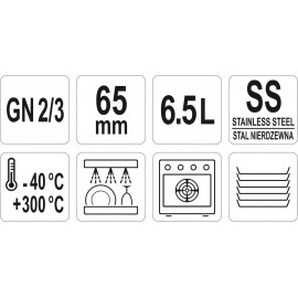 POJEMNIK GN ZE STALI NIERDZEWNEJ 354 X 325 MM 6,5 L