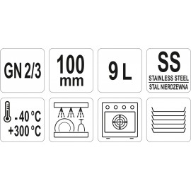 POJEMNIK GN ZE STALI NIERDZEWNEJ 354 X 325 MM 9 L