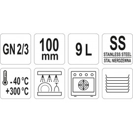 POJEMNIK GN ZE STALI NIERDZEWNEJ PERFOROWANY 354 X 325 MM 9 L